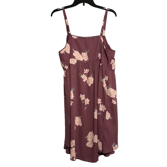 Torrid Size 1 Top Pastel Pink Floral Lexie Georgette Baby Doll Cami High Low - Picture 2 of 13